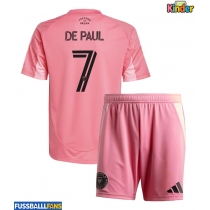 Inter Miami Rodrigo De Paul #7 Heimtrikotsatz Kinder 2025-26 Kurzarm (+ Kurze Hosen)